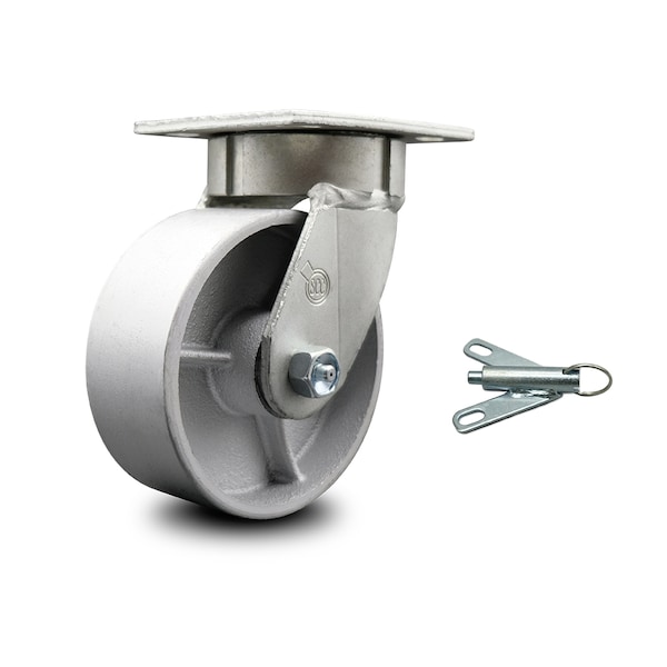 6 Inch Kingpinless Semi Steel Poly Wheel Swivel Caster with Swivel Lock SCC